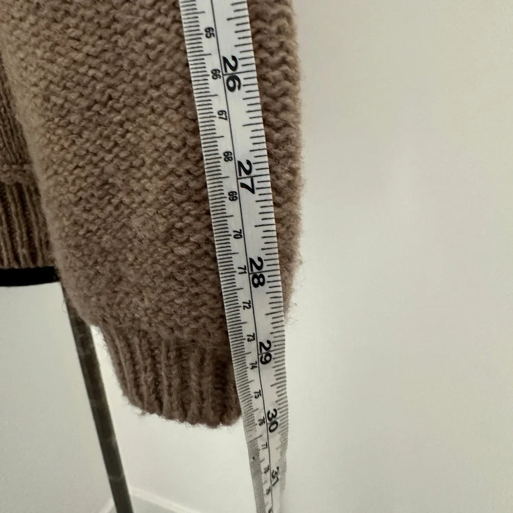 Orvis Cardigan Sweater Women XL Brown Wool Chunky Knit‎ Mock Neck Grandpa Cabin - Picture 7 of 9
